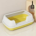 thumbnail image 3 of Open Cat Litter Box with High Side,Anti-Splashing Cats Litters Pan, Semi-Enclosed Cat Toilet with Litter Sifting Scoop, 3 of 5