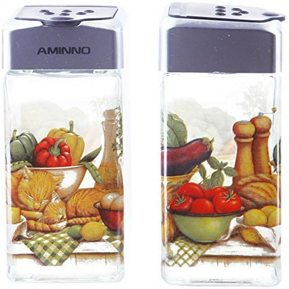Salt and Pepper Shakers - Elegant 3.3oz - 2 Piece Set 1.75 x 1.75 x 3.75 inches.