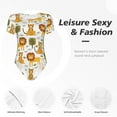thumbnail image 4 of Balery Tiger Lion Body de cuello redondo de manga corta para mujer Tops de manga corta Tops básicos-X-Large, 4 of 7