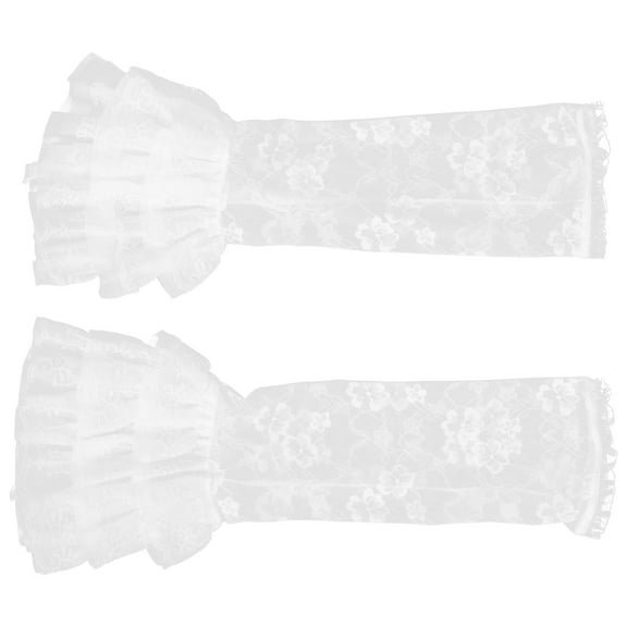 COMPUKAS Lace Leg Warmers For Women White Nylon Breathable Fabric Playful And Elegant Look Casual Outings And School