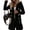 Black, variant on Fashion Turndown Collar Jacket For Women Autumn Winter Long-sleeved Double-breasted Woolen Coat