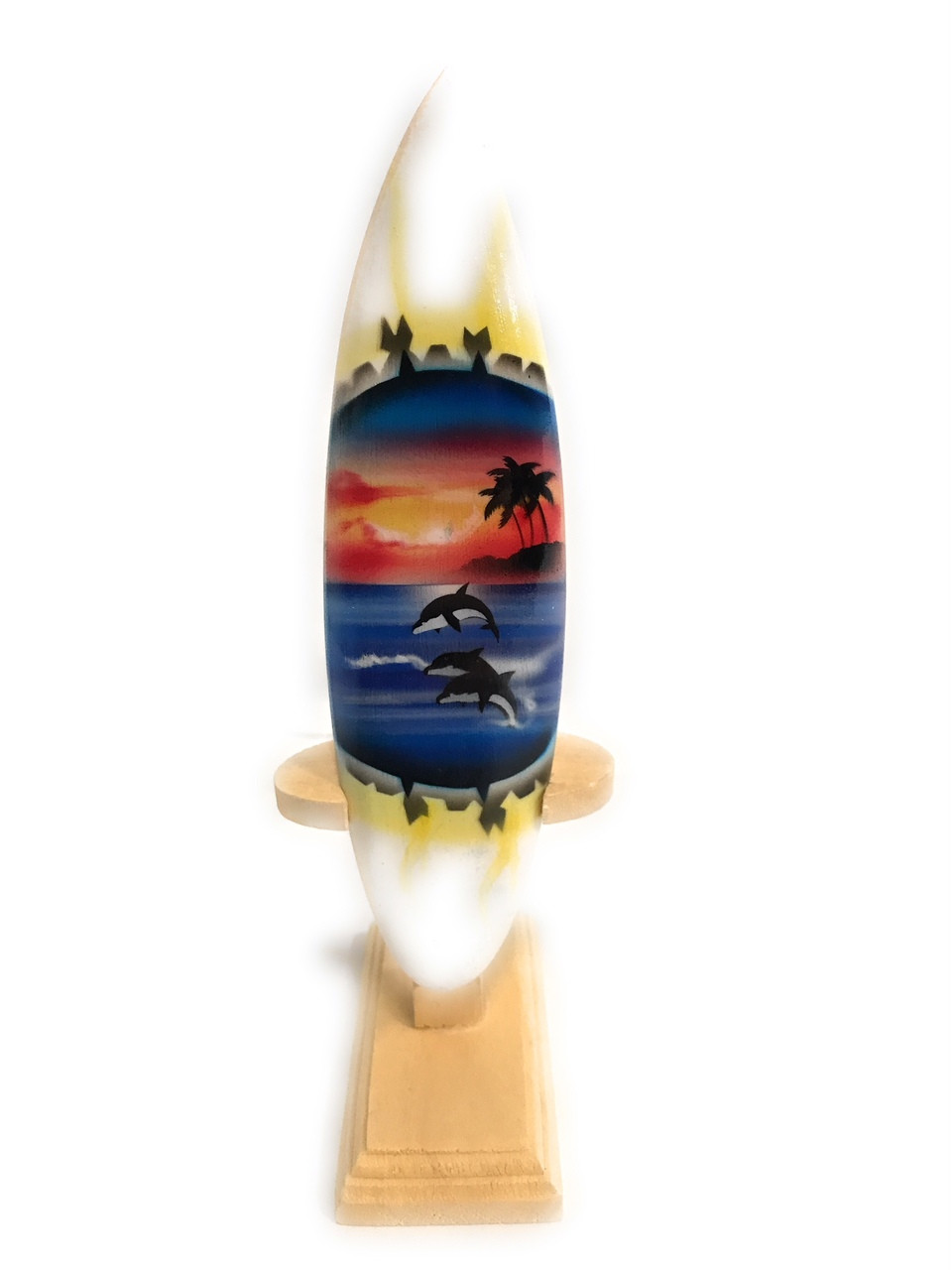 Surfboard w/ Stand Dolphins In Shorebreak Design 6" - Trophy | # ...