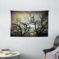 thumbnail image 1 of Horror Tapestry, Scary Twilight Scene with Grunge Tree Branch Silhouette over Dirty Night Sky Image, Wall Hanging for Bedroom Living Room Dorm Decor, 60W X 40L Inches, Sepia Black, by Ambesonne, 1 of 2