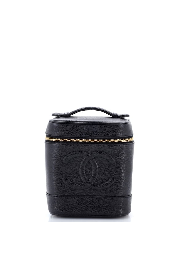 Pre-Owned Vintage Timeless Cosmetic Case Caviar Tall By Rebag