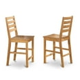 thumbnail image 3 of East West Furniture Pub 3-piece Wood Dining Set with Bar Stools in Oak, 3 of 7