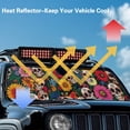 thumbnail image 5 of Psesaysky Front Windshield Sun Shade Sugar Skull Sunflower Foldable Car Sun Shade Fit for SUV Truck Off-road Vehicle, Keep Car Interior Cooler, 5 of 7