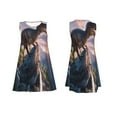 thumbnail image 7 of KLL Sunset Cliff Dinosaur Pattern Womens Summer Dresses 2025,Loose Round Neck Sleeveless Sundresses Tank Dresses with Pockets, 7 of 7