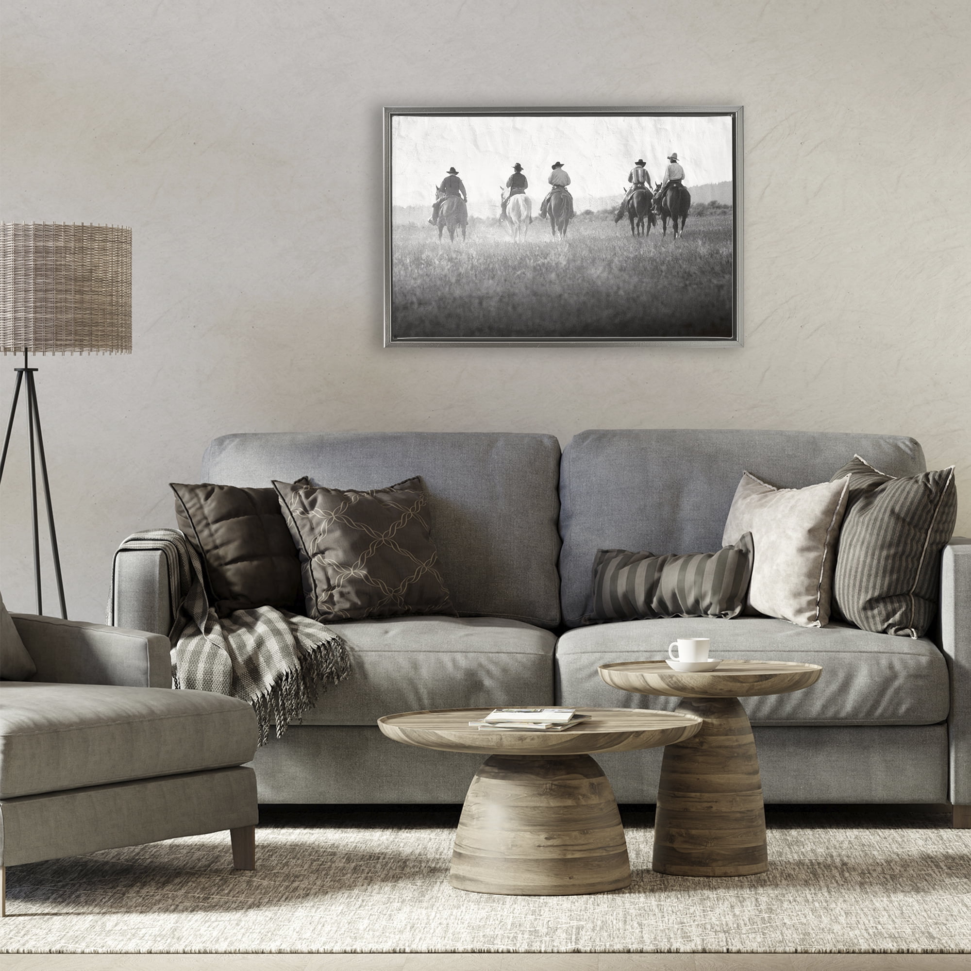 Stupell Industries Riding Toward The Horizon Gray Framed Floater Canvas Wall Art, design by Superstock