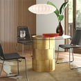 thumbnail image 2 of Pangea Home Margot Metal Dining Table with Glass in Gold Leaf, 2 of 3