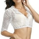 thumbnail image 4 of Gibobby Lencería sexy para mujer 1 pieza de lencería con aros para mujer, blusa Dirndl elegante para mujer, blusa de encaje para lencería Oktoberfest(Blanco G), 4 of 5