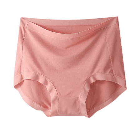 Fulorrnie Underwear for Women Plus Size Briefs High Waisted Seamless Panty Cute Comfort Waist Waistband Flat Seams Panties Pink XL