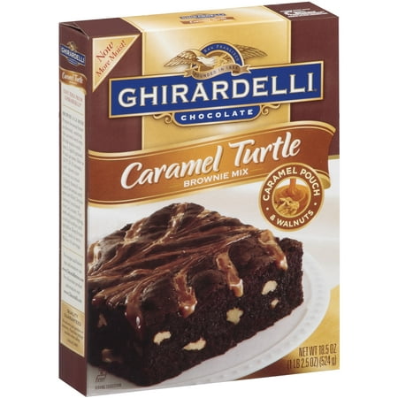 (3 Pack) Ghirardelli Chocolate Caramel Turtle Brownie Mix, 18.5