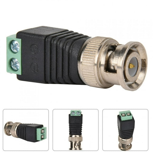 BNC Male Adapter, BNC Connector, Video Balun Adapter Insulating Fireproof Plastic Converters For Security