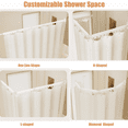 thumbnail image 4 of 360 Folding Shower Curtain Rod with Liner, Wall Mount Bathroom Space Saver for Tub/Stall, Tension or Fixed Mount, 2/3/4/5 Panel (Ivory white, 5-Fold: 200x200cm), 4 of 7