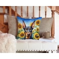 thumbnail image 3 of Coussin Décoratif Doberman Pinscher aux Tournesols, 3 of 6