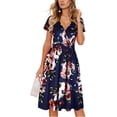 thumbnail image 2 of PENGXIANG Femmes Manches Courtes Casual Imprimé Floral Plage Maxi Robe en Vrac, 2 of 2