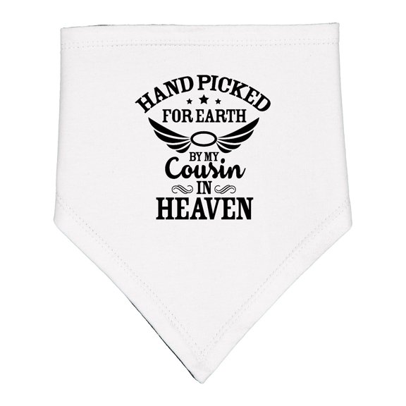 Inktastic Handpicked for Earth by My Cousin in Heaven with Angel Wings Baby Bandana Bib