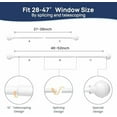 thumbnail image 3 of No Drill Curtain Rods for Window 28 to 47 Inches, 5/8 Inch Diameter Renter Friendly Drapery Rod with Adhesive Brackets without Drilling, Adjustable from 27 to 52 Inches, White, 3 of 8