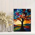 thumbnail image 2 of Colorful Stained Glass Tree Decorative Painting/Canvas Art， Suitable for Living Room， Bedroom， Office， Dining Room， Study， Hallway， Entryway， Kitchen， Bathroom， Gallery， and Studio Decor., 2 of 8