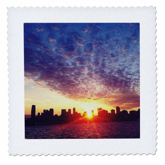 3dRose, New York City Sunset, 6x6 inch quilt square