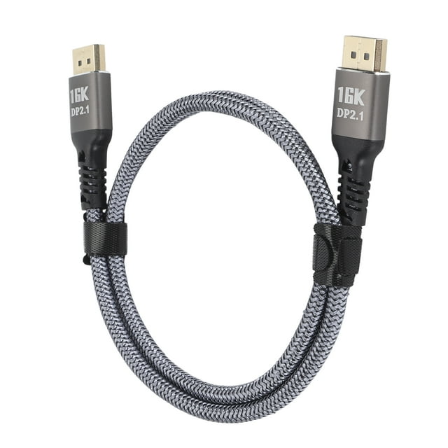 Câble DisplayPort Mâle, Fil Tressé Longueur 1 m 40 Gbps 16K 30 Hz Réduit les Interférences Câble DisplayPort 2.1 pour Cartes Graphiques