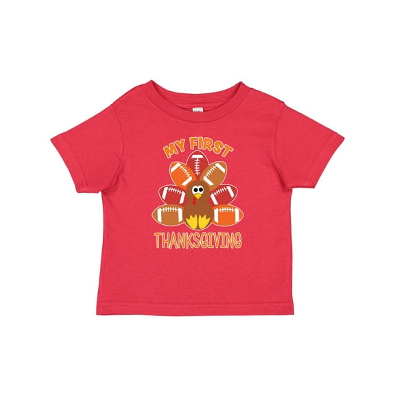 Inktastic My First Thanksgiving with Football Turkey Boys or Girls Baby T-Shirt