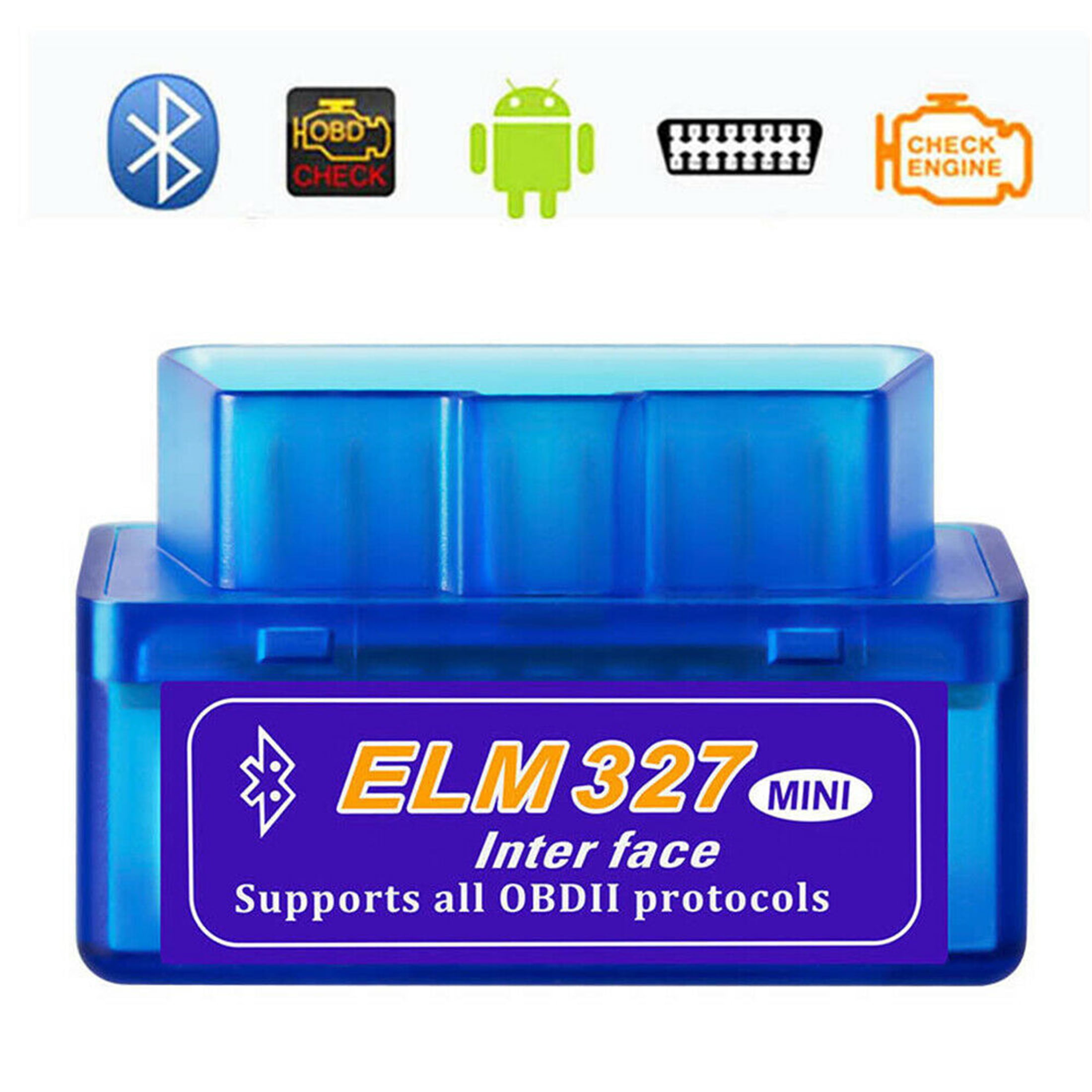hjem stivhed kromatisk Mini ELM327 Bluetooth V2.1 OBD2 Auto Diagnostic Tool Scanner - Walmart.com