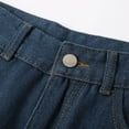 thumbnail image 5 of Adeawade Jean For Mens Straight Leg Denim Pants Loose Fit Jeans Solid Color Baggy Slacks Knee Length Shorts Leisure Clothes S Dark Blue, 5 of 6
