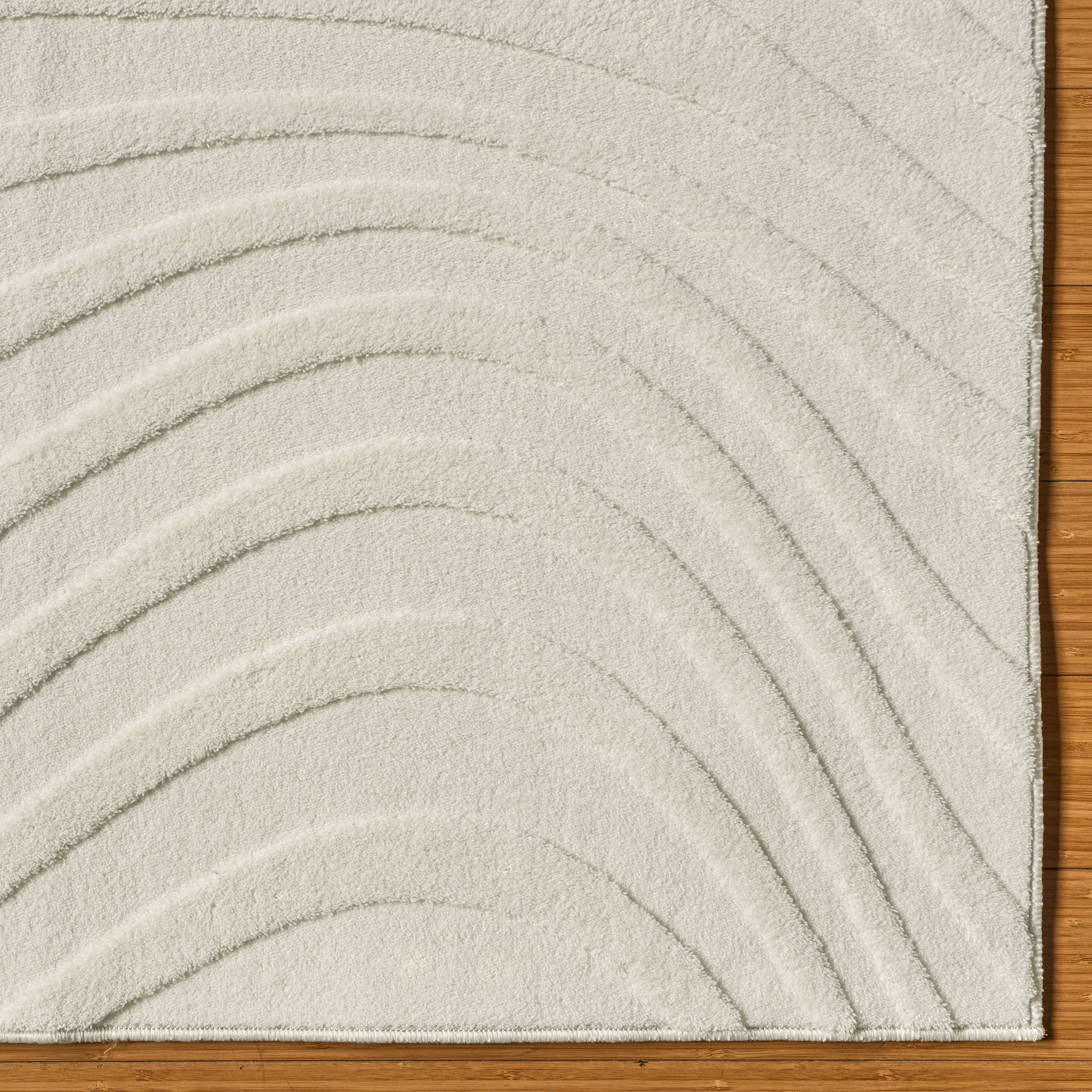 Vida Lomira Shag Striped Cream Area Rug, 6x9