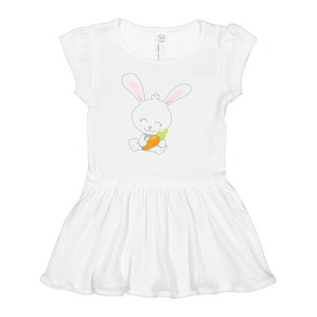 

Inktastic Cute Easter Bunny Holding Carrot Gift Baby Girl Dress