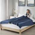 thumbnail image 5 of OLLIIX Fleece to Sherpa Heated Electric Blanket, Blue, Queen, 5 of 5