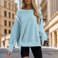 thumbnail image 2 of eczipvz Womens Oversized Crewneck Sweatshirts Hoodies Fall Outfits Fashion Teen Girls Y17k Winter Clothes Light Blue,L, 2 of 5