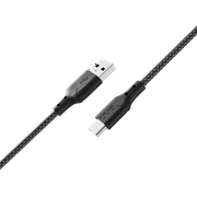 onn 10ft USB-A to USB-C Soft-touch Braided Charging Cable, USB IF Certified, Black