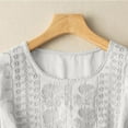 thumbnail image 4 of Womens Tops Long Sleeve Linen Cotton Top With Embroidery Breathable Casual Blouse Cotton And Linen Blend Soft Skin-Friendly Xl Sweaters For Women, 4 of 7