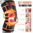 thumbnail image 3 of HLTHZONE Knee Brace for Men & Women Knee Braces for Knee Pain Knee Support Knee Compression Sleeve Knee Brace for Meniscus Tear Fitness Knee Sleeve - M Orange, 3 of 9