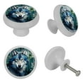 thumbnail image 4 of Wolf Fluorescent Drawer Pulls with Screws - Round 4-Pack, Glow-in-the-Dark Knobs for Cabinets, Wardrobes, and Dressers - Dresser and Kitchen Hardware, 4 of 6