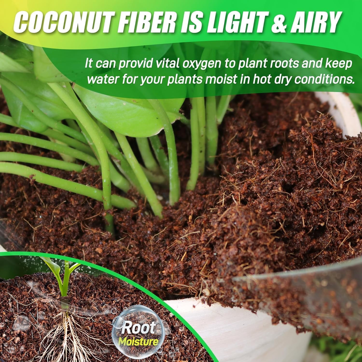 Coco Coir Brick for Plants, 3 Packs 100% Natural Organic Compressed Coconut Coir Fiber with Low EC & PH Balance, High Nutrition Coconut Soil Coco Fiber for Planting, Herbs