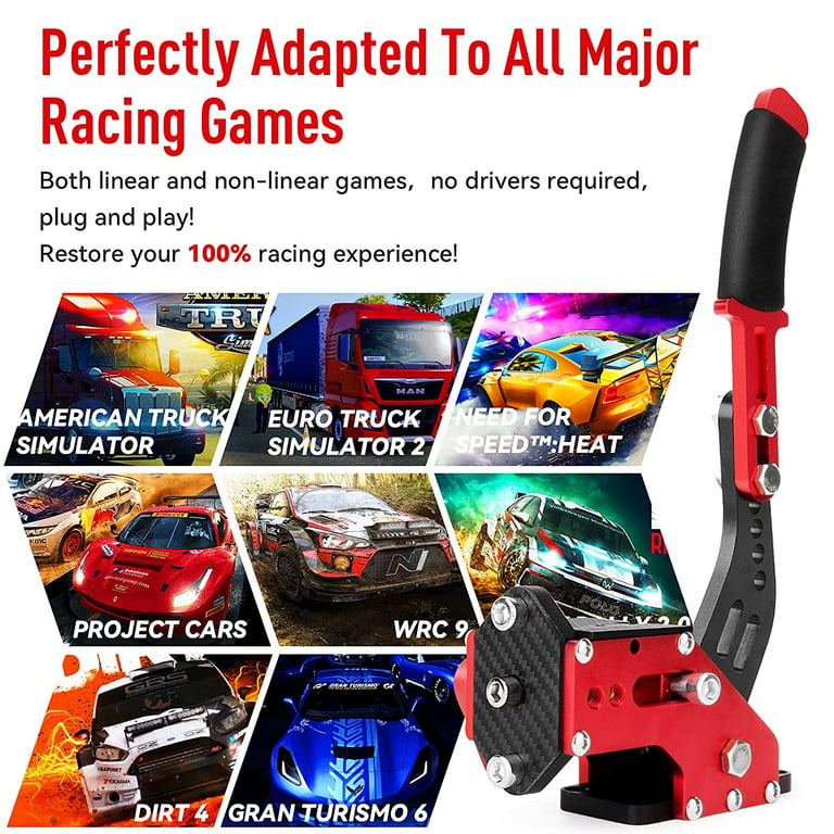 Buy 64 Bit USB Handbrake with Clamp PC Handbrake for Sim Racing Games G25  G27 G29 T500 FANATECOSW Dirt Rally PC Windows (Black with Clamp) Online at  Low Prices in India