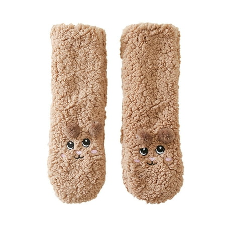 

Heiheiup Women s Autumn And Winter Cute Mid Tube Socks Thickened Warm Lamb Velvet Fashion Floor Socks Tights for Women Cotton