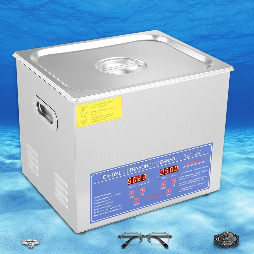 10L Digital Cleaning Machine Ultrasonic Cleaner Bath Tank Timer Heated