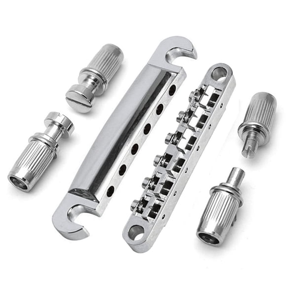 Juego de puente de cola Tune-o-Matic para guitarra eléctrica con accesorios de montaje de pernos aptos para piezas de repuesto Epiphone Les Paul