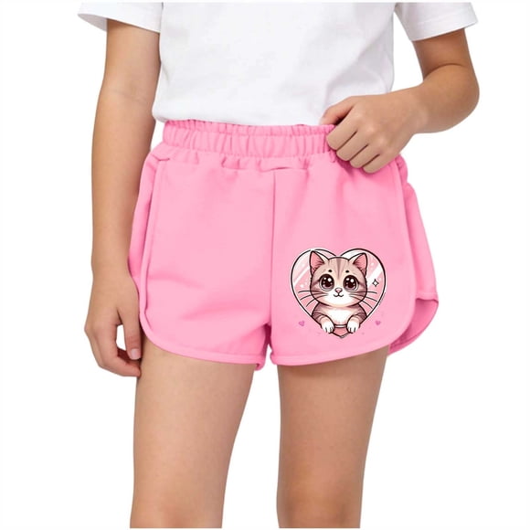 Pantalones Cortos de Cintura Elástica Impresa de Niños de Tamaño Medio Pantalones de Ropa Exterior de Verano Casual para Niños Y Niñas