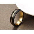 thumbnail image 2 of Wedding Ring Men Women 6mm Domed Black Rose Gold Line Tungsten Wedding Band, 2 of 5
