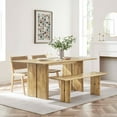 thumbnail image 6 of 72 Inch Dining Table, Brown Oak, Wood, Rectangular, Kitchen Cafe Bistro Hospitality Restaurant, Modern Contemporary HB35904, 6 of 6