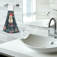 thumbnail image 5 of Yayeee Kitchen Hanging Hand Towels Set of 2 with Loop Bathroom Absorbent Tie Towel, Blue Christmas Santa, 5 of 7