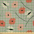 thumbnail image 2 of Ambesonne Floral Fabric by the Yard Microfiber, Simplistic Poppy Flowers, 1 Yard, Coral Sepia, 2 of 2