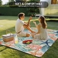 thumbnail image 4 of Coastal Beach Outdoor Rug 3x5 Ft - Reversible Patio Rug Outdoor Camping Rugs, Nautical Summer Coral Starfish Shell Washable Indoor Outdoor Area Rugs, Non-Slip Outdoor Carpet Runner for Deck/Porch, 4 of 8