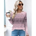 thumbnail image 4 of Blusa plisada de manga larga con cuello redondo Top Kistore XL, 4 of 5