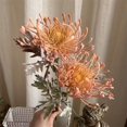 thumbnail image 1 of Un crisantemo artificial (2 flores) - Ideal for bodas, compromisos y decoración del hogar | Arreglo floral de plástico multifuncional, 1 of 2