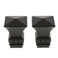 thumbnail image 3 of 2Pcs Curtain Rod Ends Drapery Pole Head for Decorative Curtain Final Drapery Dia. 28mm Rod Square Tower#Black, 3 of 9
